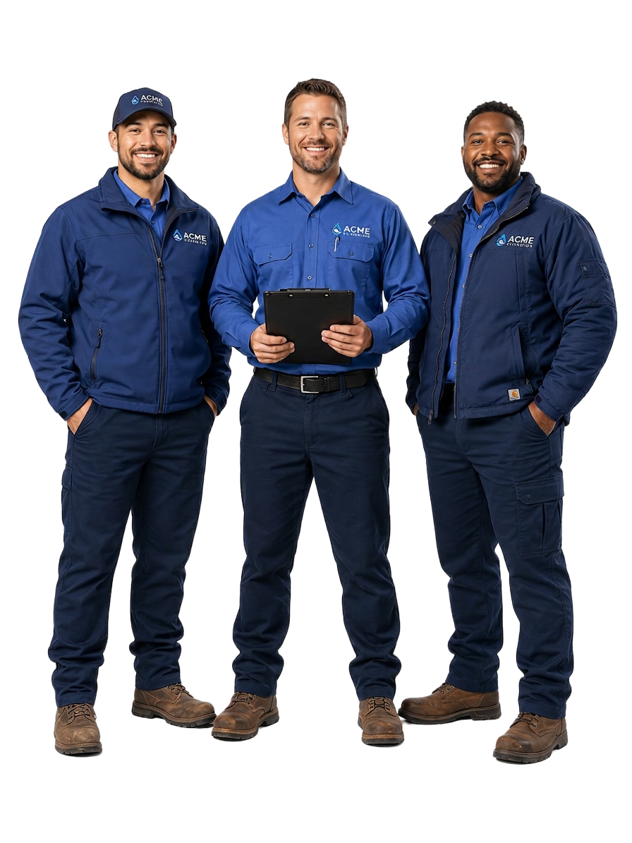 The ACME Plumbing team, three licensed Boise plumbers ready to serve